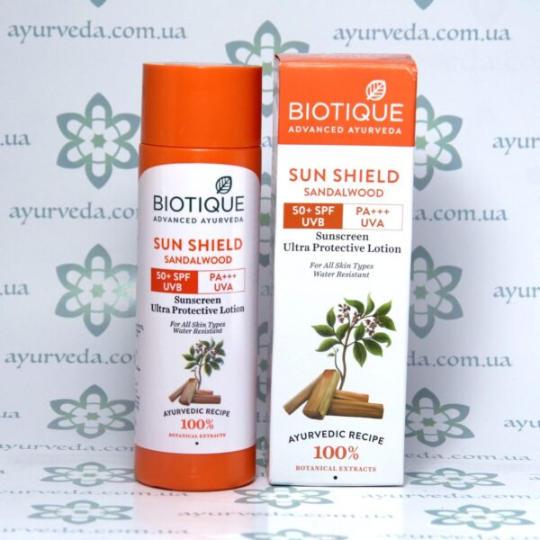 Biotique Sun Shield Sandalwood 50+ SPF ( Крем для загар с Сандалом) 120 мл.