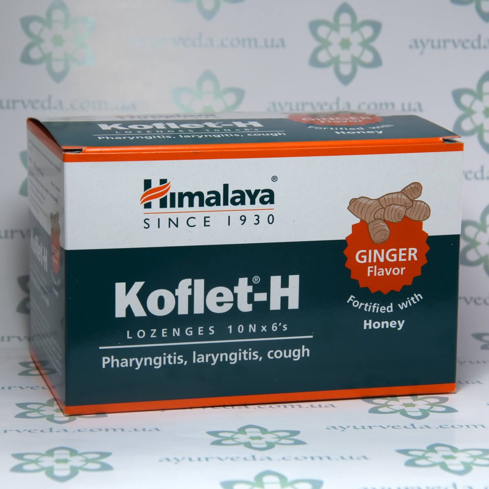 Koflet H Lozenges Ginger Himalaya (Леденцы Кофлет Имбирь) 10х6 3